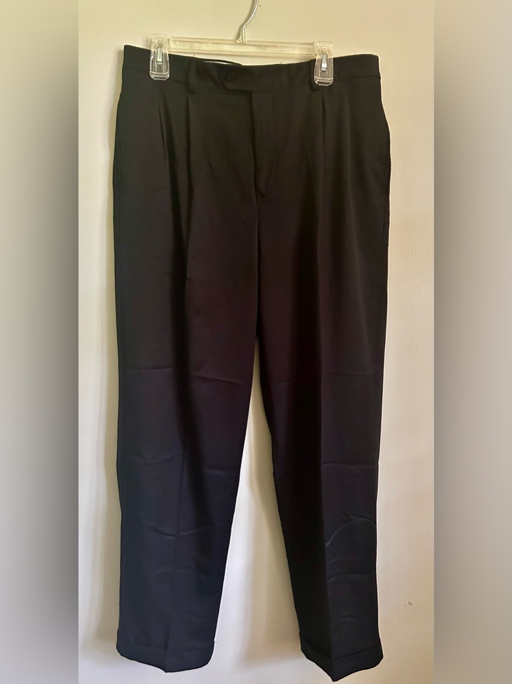 Savane Men’s Black Flexible Comfort Pleated Dress Pants - Picture 1 of 6